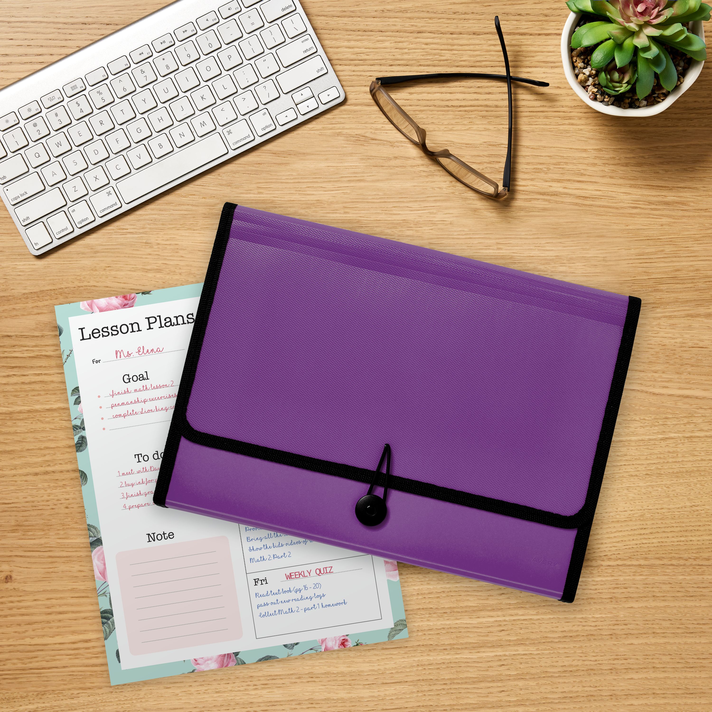 Expanding File Folder, 7-Pocket, Plum 73552 | Avery